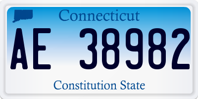 CT license plate AE38982