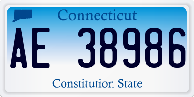 CT license plate AE38986