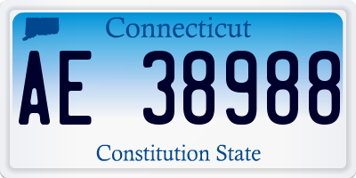 CT license plate AE38988
