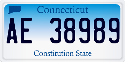 CT license plate AE38989
