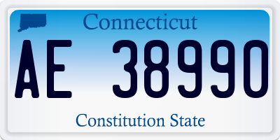 CT license plate AE38990