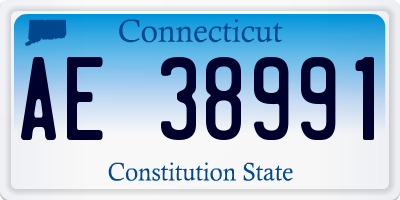 CT license plate AE38991