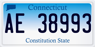 CT license plate AE38993