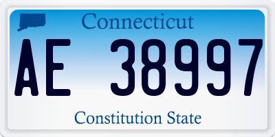 CT license plate AE38997