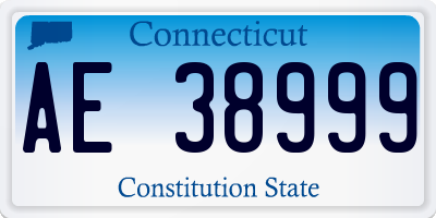 CT license plate AE38999