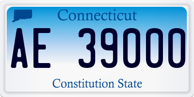 CT license plate AE39000
