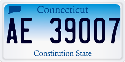 CT license plate AE39007