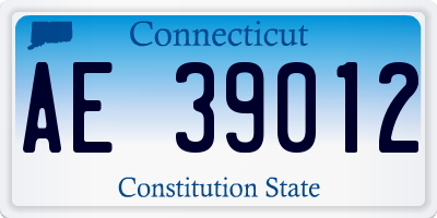 CT license plate AE39012