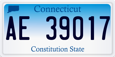 CT license plate AE39017
