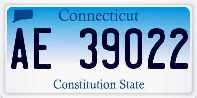 CT license plate AE39022