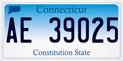 CT license plate AE39025