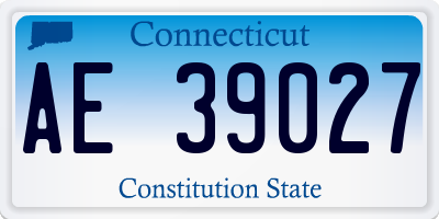 CT license plate AE39027