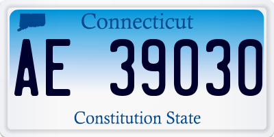 CT license plate AE39030