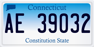 CT license plate AE39032