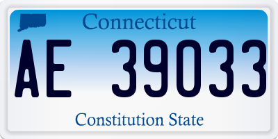 CT license plate AE39033