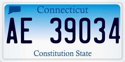CT license plate AE39034