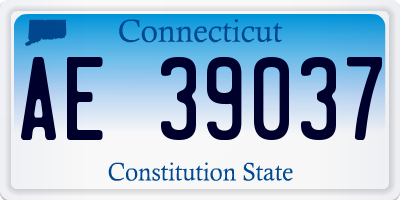 CT license plate AE39037