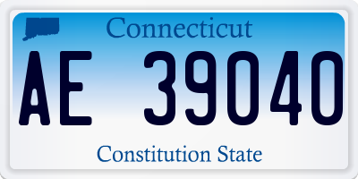 CT license plate AE39040