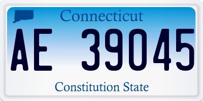 CT license plate AE39045