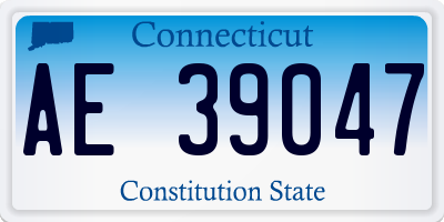 CT license plate AE39047