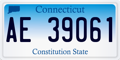 CT license plate AE39061
