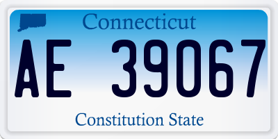 CT license plate AE39067