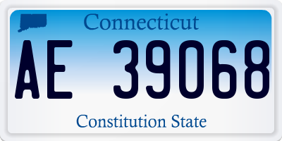 CT license plate AE39068