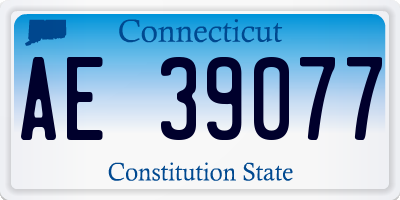 CT license plate AE39077