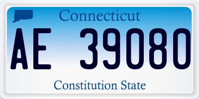CT license plate AE39080