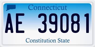 CT license plate AE39081