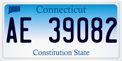CT license plate AE39082