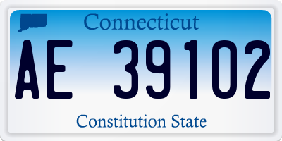 CT license plate AE39102