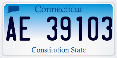 CT license plate AE39103