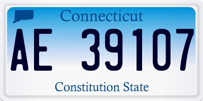 CT license plate AE39107