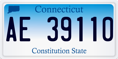 CT license plate AE39110