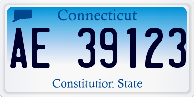 CT license plate AE39123
