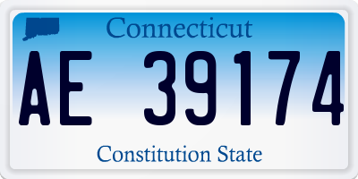 CT license plate AE39174