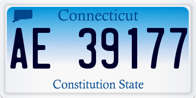 CT license plate AE39177