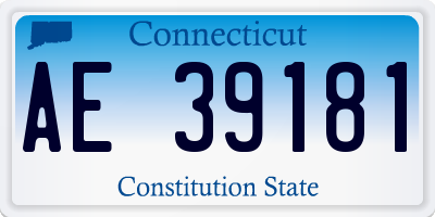 CT license plate AE39181