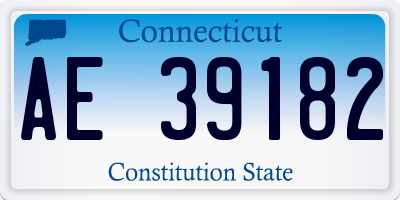 CT license plate AE39182