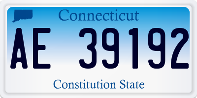 CT license plate AE39192