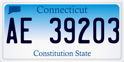 CT license plate AE39203