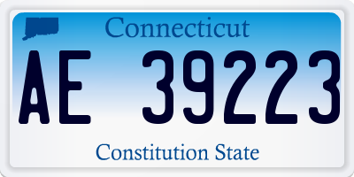 CT license plate AE39223