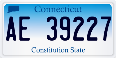 CT license plate AE39227