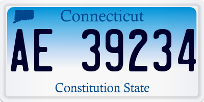 CT license plate AE39234