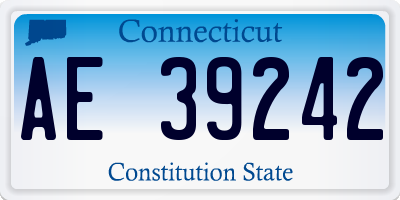 CT license plate AE39242