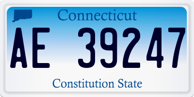 CT license plate AE39247