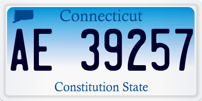CT license plate AE39257