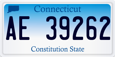 CT license plate AE39262