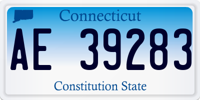 CT license plate AE39283